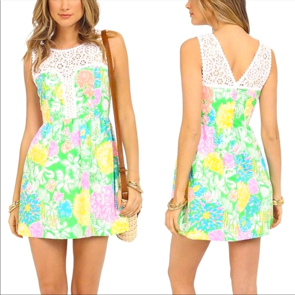 Lilly Pulitzer reagan fit and flare mini dress hibiscus stroll 8